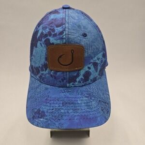 Avid Hat Cap Snap Back One Size Mens Blue Tropical Fishing Hook Realtree Perform